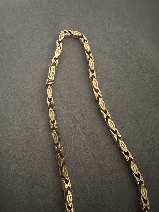 Lancuszek cartier srebro 925 pozlacane zlotem 750