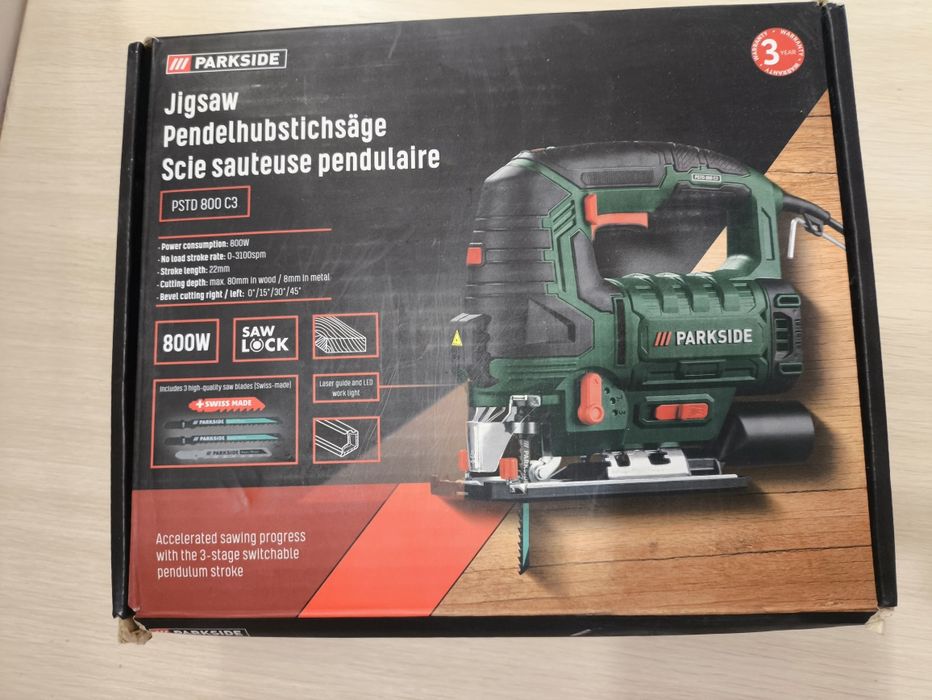 Лобзик (майже новий) ParkSide ptsd 800, лазер, підсвітку, 220в