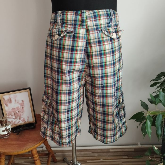 Spodenki męskie Zara Youth bermuda w kratę, bawełniane, r. M/L