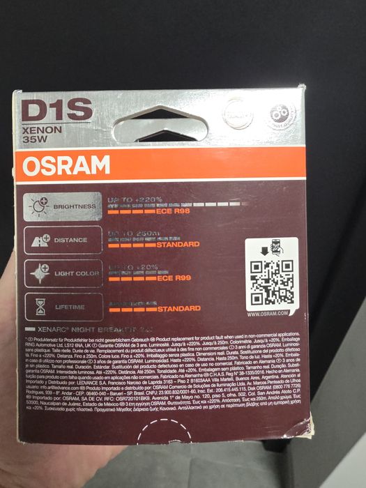Żarniki Xenon D1S Osram Night Breaker 35W