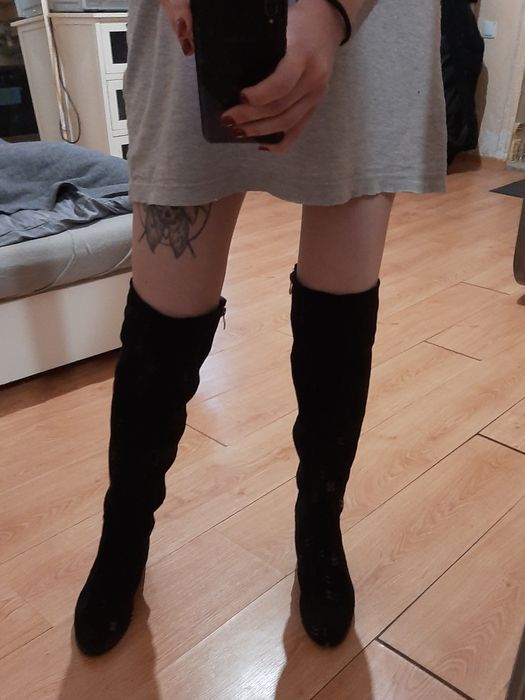 Ботфорты замшевые демисезонные 38р.