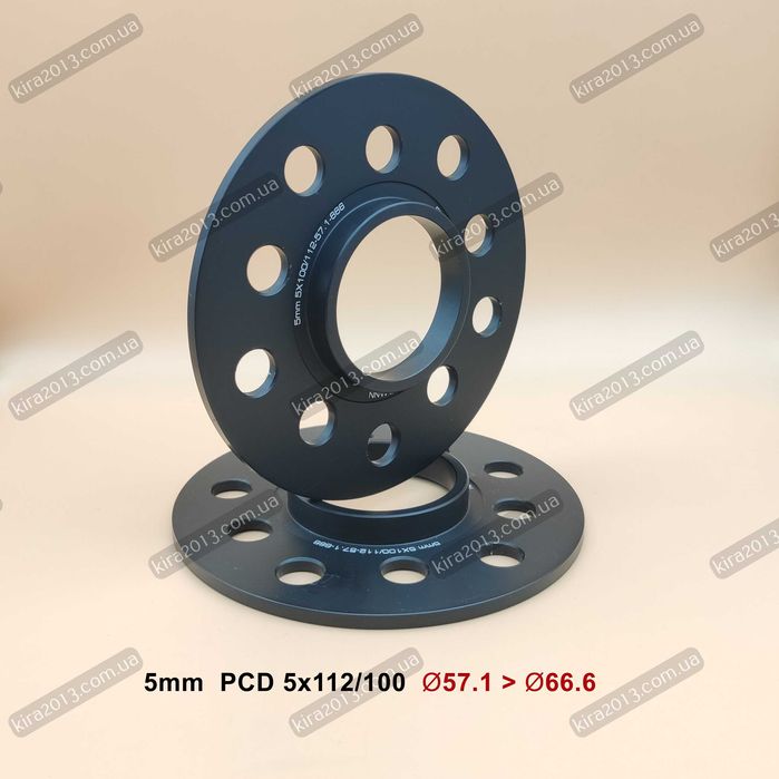 Проставки 5мм 0,5см PCD 5x112-100 DIA 57.1 для Audi Volkswagen Skoda