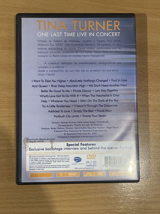 Tina Turner DVD  One Last Time in Concert