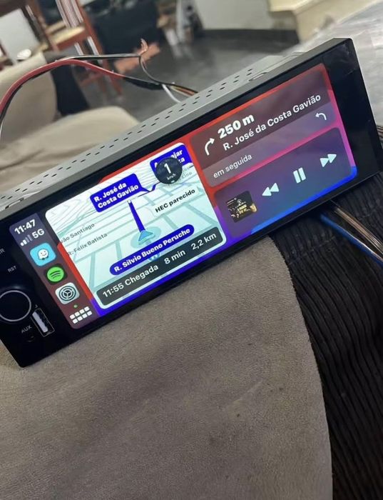 Auto Rádio 1DIN Universal 7” Touch CarPlay Sem fios e Android Auto | GPS,Bluetooth,Chamadas,YouTube