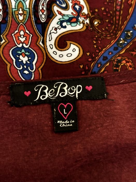 Burgundowa tunika z wzorem, marki BeBop rozmiar L
