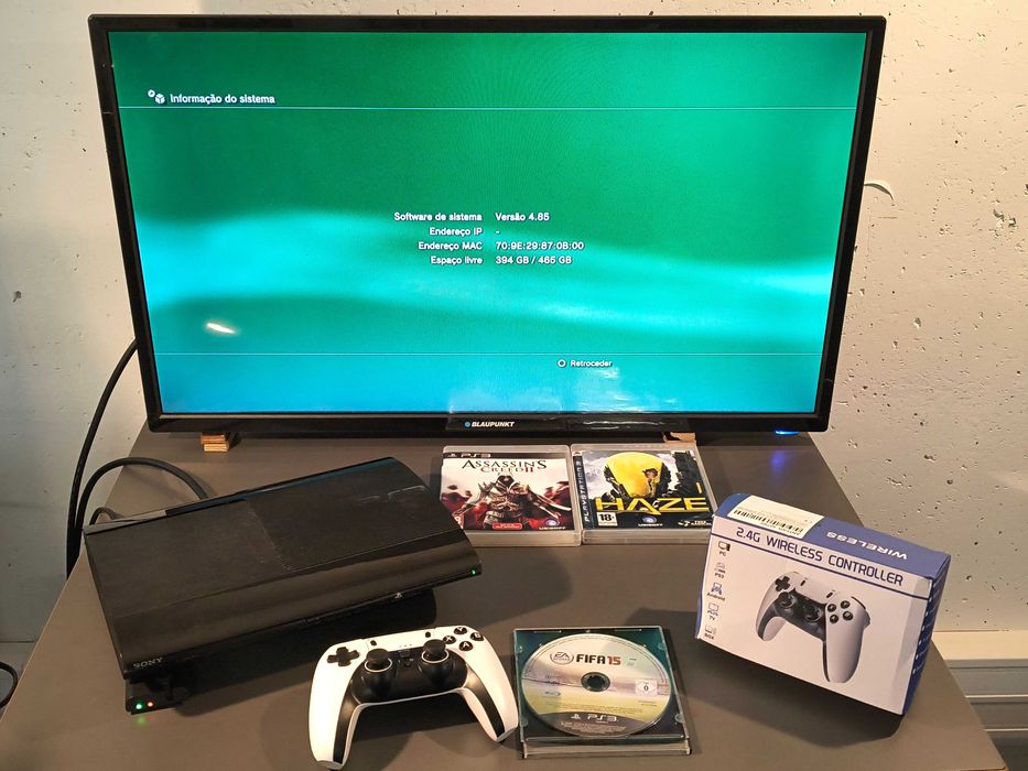 Playstation 3 + 3 jogos + comando