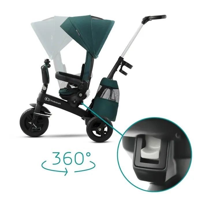 Дитячий триколісний велосипед Kinderkraft Easytwist з ручкою