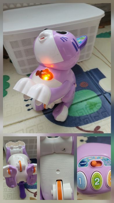 VTech Purr And Play Gattino Interattivo Zippy - Giocattolo Educativo Per Bambini 1,5-4 Anni, Colore Viola