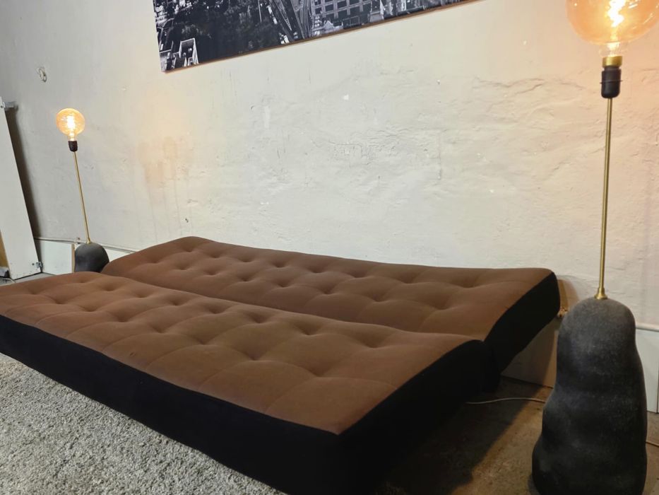 Brązowo-czarna sofa z funkcją spania | Transport GRATIS