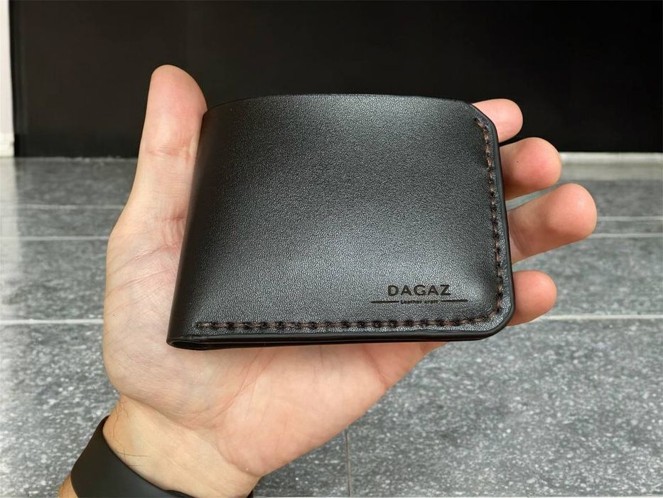 Кошелек мужской кожаный черный| Ручной работы от Dagaz|