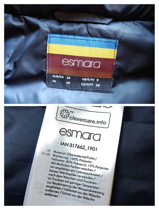 Rozm.36/S NOWY płaszcz zimowy granatowy taliowany Esmara