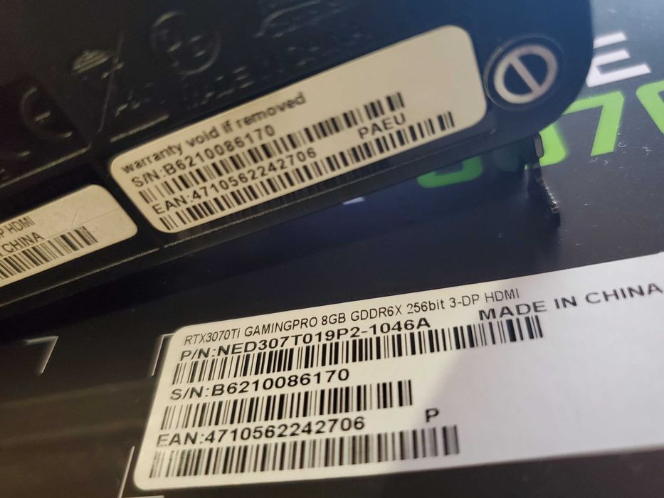 Відеокарта PALIT GamingPro Geforce RTX 3070Ti 8GB GDDR6X