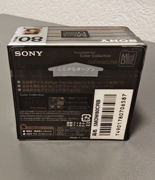Минидиски minidisc Sony Onyx Black 80 min 5шт