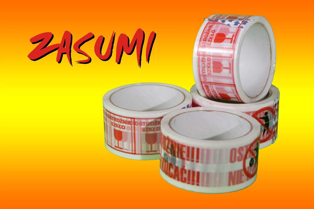 taśma ostrożnie szkło