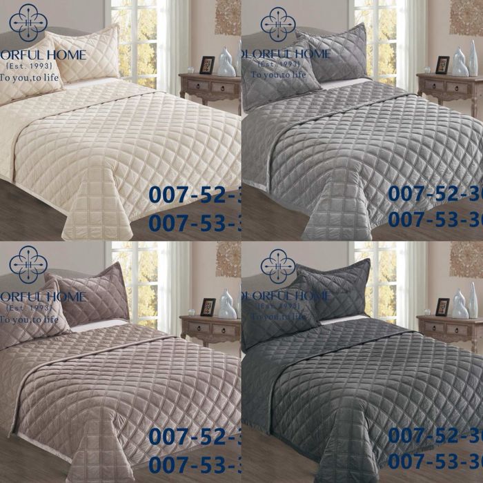 Двосторонє велюрові котонові накидки покривала "Ромбики" Colorful Home