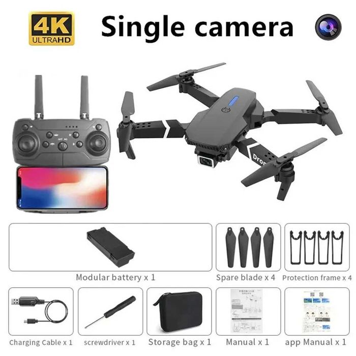 Nowy dron E88 Pro z kamerą Wi-Fi + etui