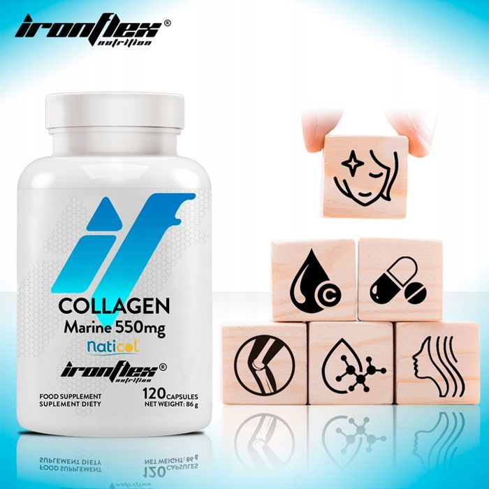 ironflex kolagen morski rybi 120 kaps collagen marine witamina c na stawy