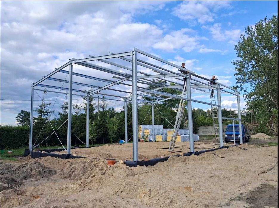 Modułowa konstrukcja hali 8x12 hala magazyn warsztat garaż obora