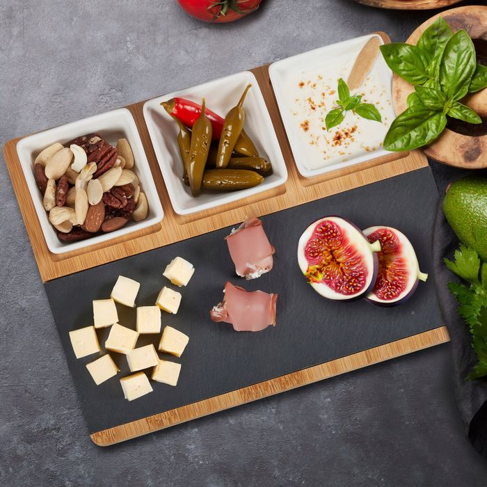 Zestaw do serwowania z tacą RelaxDays Bambus