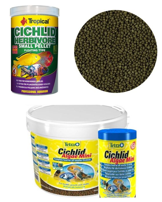 Tetra Cichlid Algae Mini и Tropical Herbivore Small тетра цихлид
