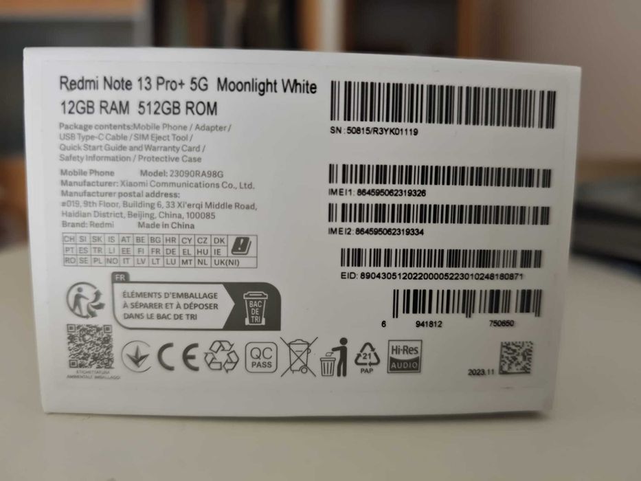 Xiaomi Redmi Note 13 Pro+ 5G (Moonlight White)