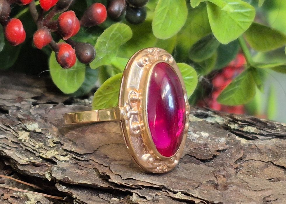 Piękny duży pierścionek złoto 583 rozmiar 24