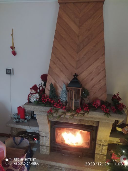 Lareira granito com chamine e recuperador