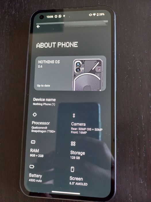 Smartphone Nothing Phone (1) 6.55" 8GB/128GB Dual SIM