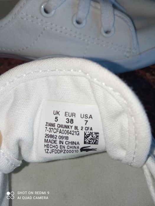 LACOSTE Ziane Chunky tenisówki białe 38 (dostawa gratis)