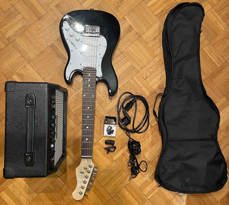 DIMAVERY J-350 E-Guitar ST Gitara elektr.dla dzieci, rozm. 1/2 + wzm.