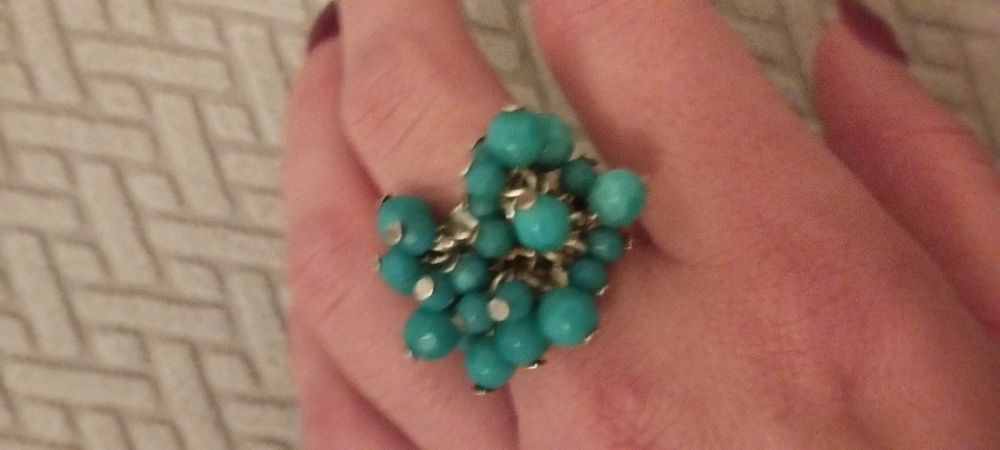 Anel turquesa ajustável