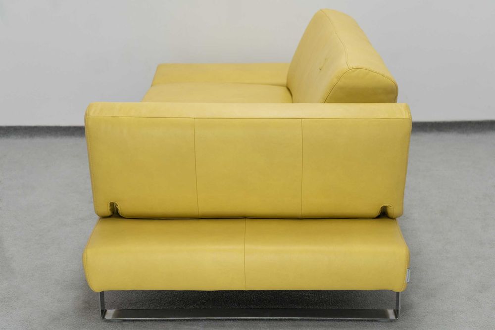 SOFA ŻÓŁTA Skóra naturalna W.Schillig 232x102x79 cm