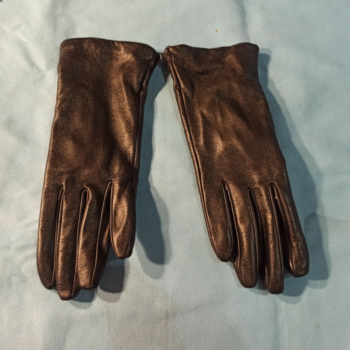 GENUINE LEATHER rękawiczki damskie 6 1/2  CASHMERE LINED made in Italy