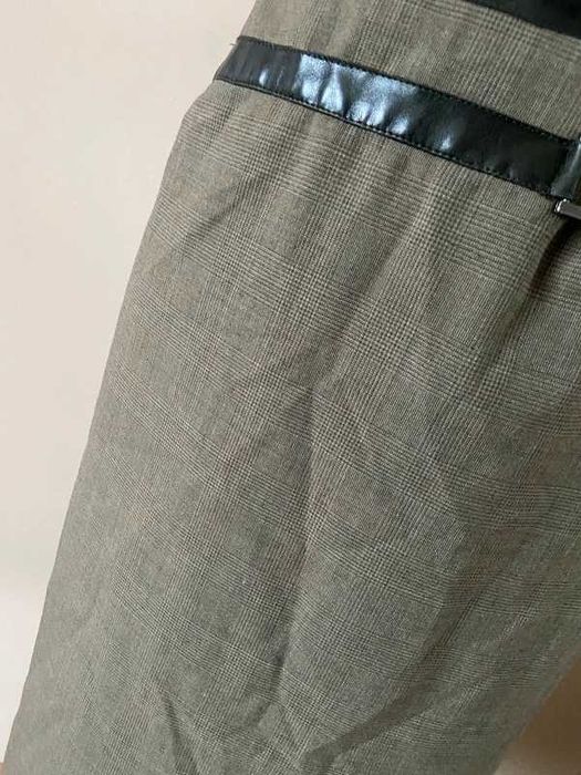 spodnica midi trapez braz welna wool kratka xl 42 40 l +size