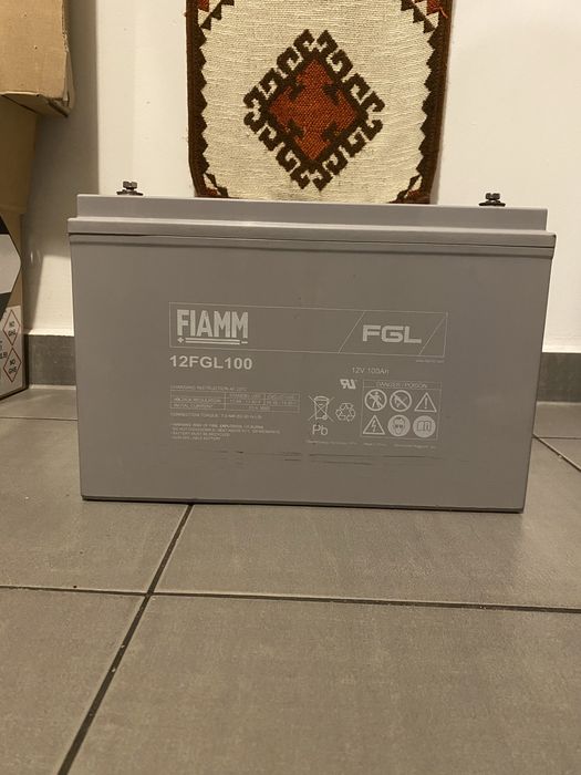 Duży ciężki akumulator Fiamm AGM 12V  100Ah 12FGL100