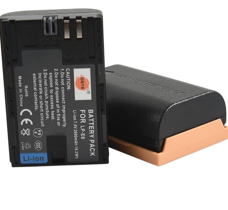 DSTE 2 peças LP-E6 LP-E6N bateria compatível com Canon