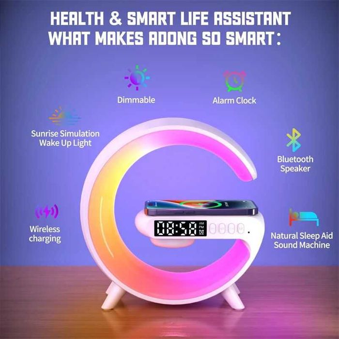 Carregador sem fio Dimmable Led Night Light Bluetooh N69 Small G -novo