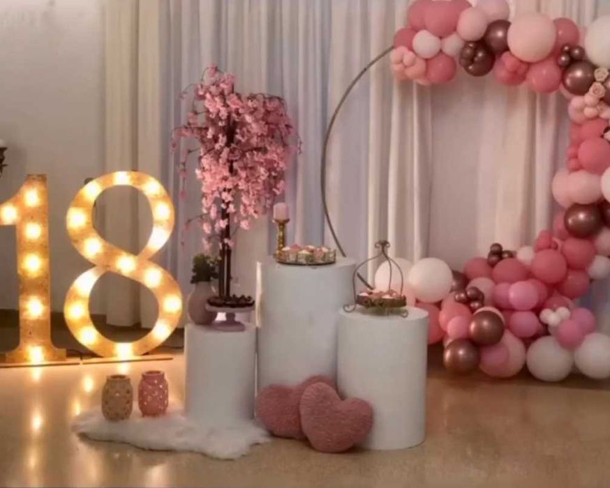 Letras e números iluminados