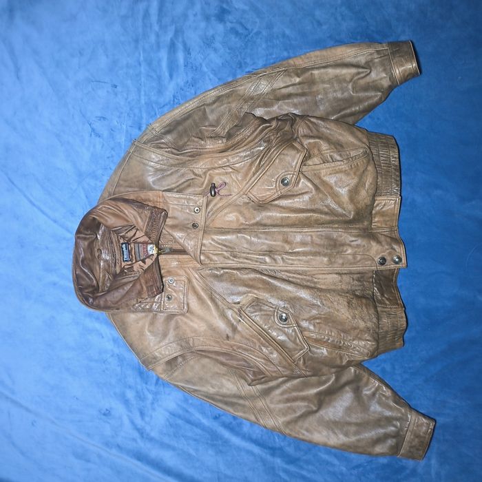 Шкіряний бомбер - Харінгтон