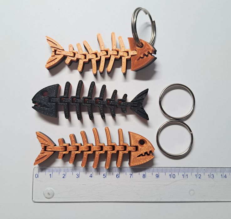 3x brelok rybka druk 3D