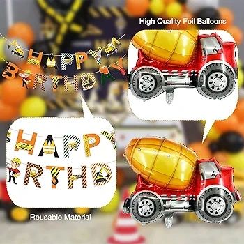 Festa de aniversário decoração balões veículos pesados    ENVIO GRÁTIS