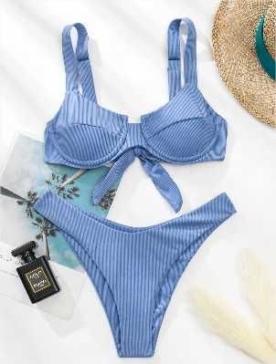 Biquíni Laço Simples sexy Azul/Preto (003)