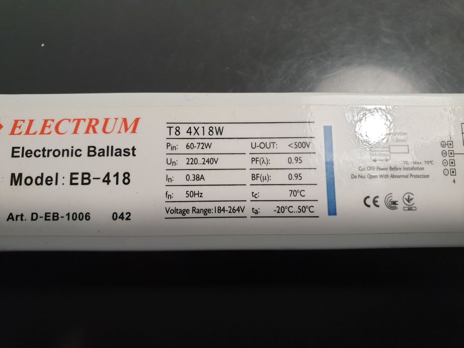 Трансформатор Electrum electronic ballast EB-418