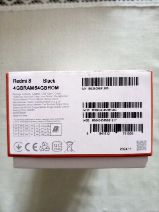 Xiaomi Redmi 8, 4-64Gb, экран 6.22, 4G (LTE), 5000mAh, Global