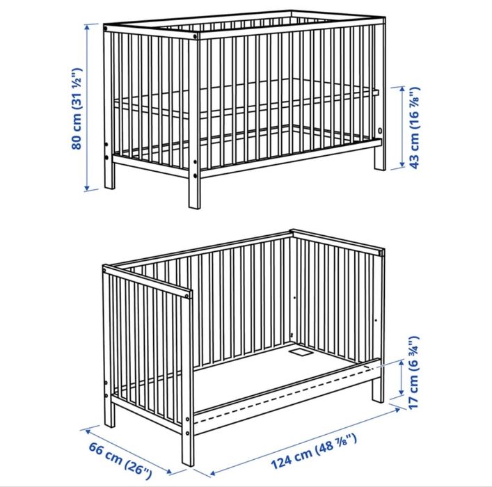 Łóżeczko nowe biale ikea