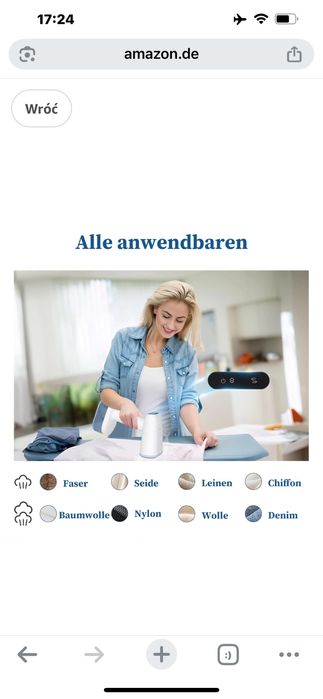 Parownica do ubrań 250ml 1600W biała