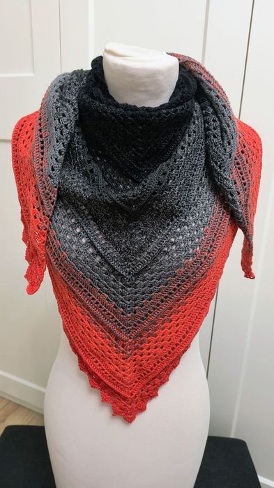 Chusta ręcznie robiona, hand made,szal,otulacz, peleryna