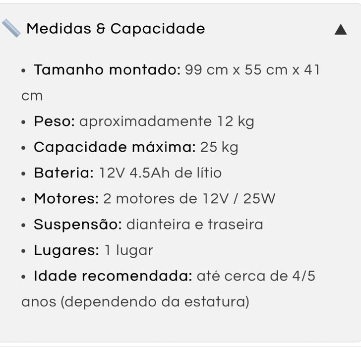 Carro eletrico para criança