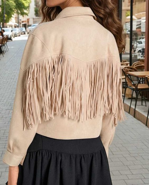 Kurtka z frędzlami xs s nowa