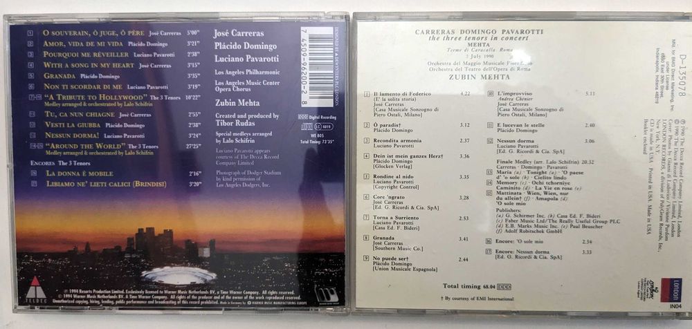 3 Tenors - dwie płyty - Carreras, Domingo, Pavarotti - dyr. Mehta